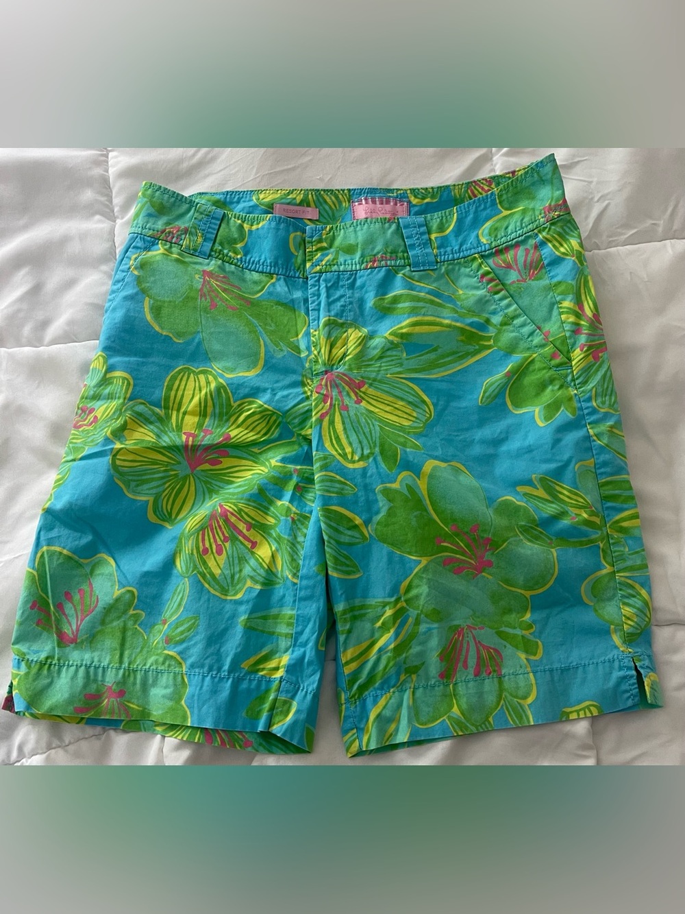 Lilly Pulitzer Callahan Shorts Size 4 Big Flirt Floral Resort Fit 10” Inseam